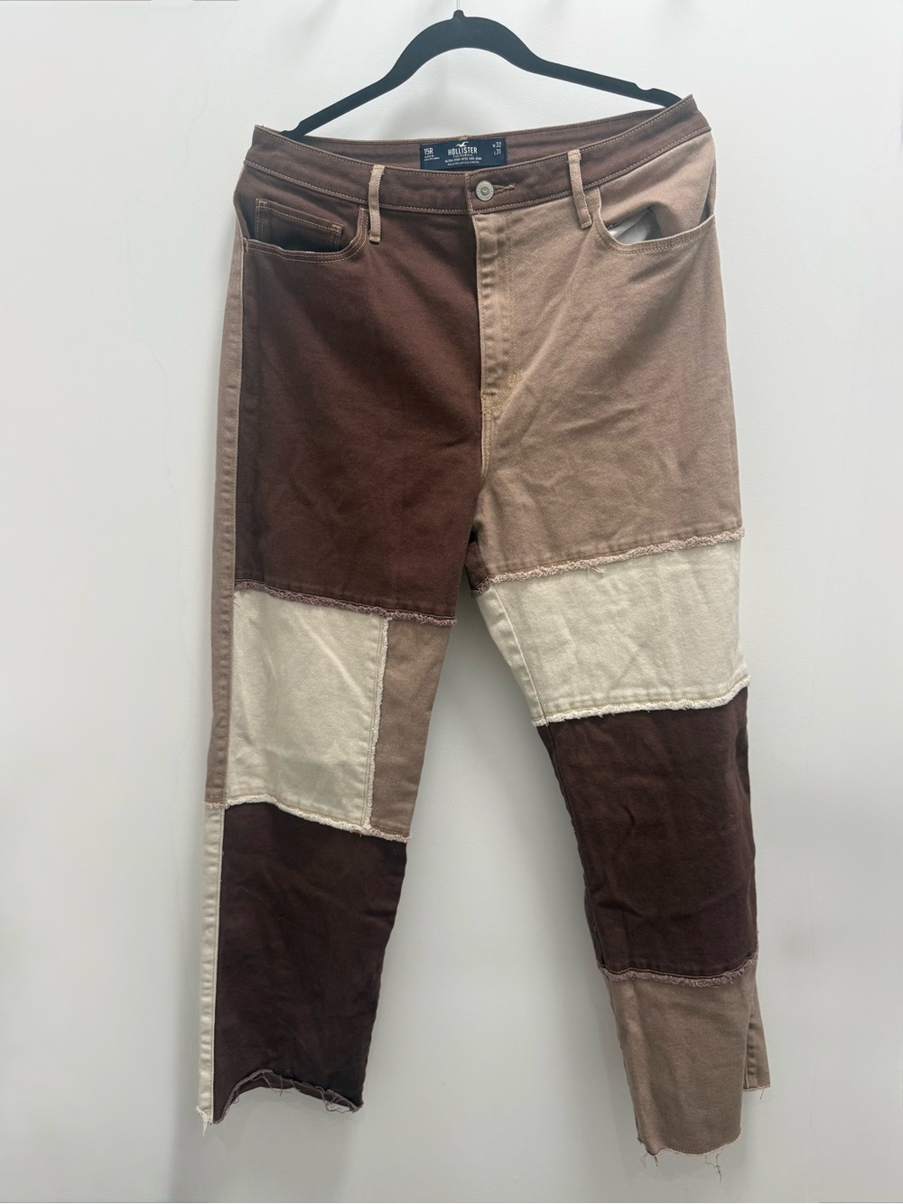 Hollister Brown, Tan & Cream Patchwork Chinos